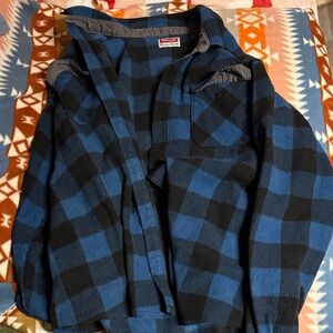 Wrangler Blue and Black Plaid Fleece Jacket